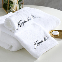 Luxury 5 Star Hotel White 100% Cotton Face Hand Bath Towels Set for Hotel Spa With Customized Logo