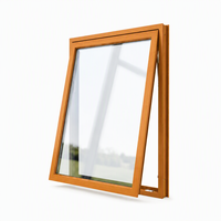 Fenêtre à auvent résidentielle en aluminium à suspension supérieure, à rupture de pont thermique, verre isolant, écoénergétique, grain de bois, RAL, taille personnalisée