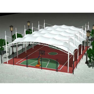 Structure en acier sur mesure pour abri de padel panoramique avec toit en PVC pour usage extérieur super panoramique en PVDF - Product Image 1