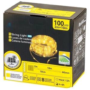 Ghirlanda di luci solari, tubo da 5 mm, bianco caldo, 2m+10m, ideale per decorazioni esterne e per creare atmosfere accoglienti. - Product Image 1
