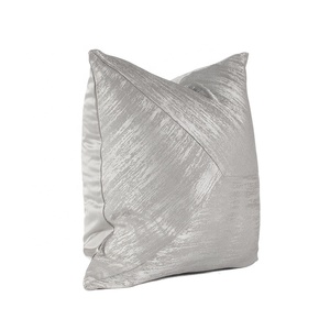 <strong>Cushion</strong> Covers Pillow Case <strong>Shell</strong> for Couch Sofa Home Decoration Modern Shining &amp; Dull Contrast Striped 18 X 18Inches Silver Gray - Product Image 4