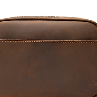 Sac de voyage personnalisé en cuir de vachette vintage, capacité moyenne, fermeture éclair, durable, imperméable, pratique, poignée souple, pour le rasage