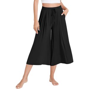 Pantalon Capri Large en Viscose de Bambou pour Femme, Taille Haute avec Poches, Respirant, Idéal pour le Yoga (Vente en Gros) - Product Image 1