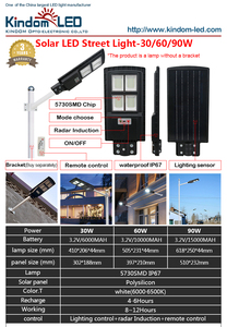 30W 야외용 IP65 태양광 <span class=keywords><strong>LED</strong></span> 가로등 (6W 폴리실리콘 태양광 패널 포함, 6000K-6500K 색온도, 120) °   빔 앵글 - Product Image 6
