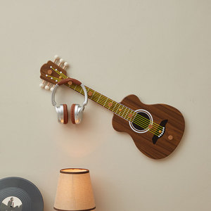Wood Guitar Shape Wall <b>Hooks</b> Coat Rack Natural Wood Color Three Or More <b>Hooks</b> For Clothes Behind Doors On Walls - Product Image 1