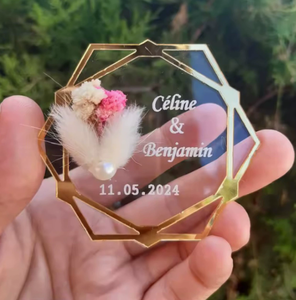 Aimant en acrylique personnalisé en forme de mariage Luckykoo, pour annoncer la date du mariage, cadeau de remerciement - Product Image 4