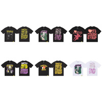 T-shirt à manches courtes en coton pur avec motif lettres, style streetwear décontracté hip-hop, inspiré des célébrités occidentales et européennes