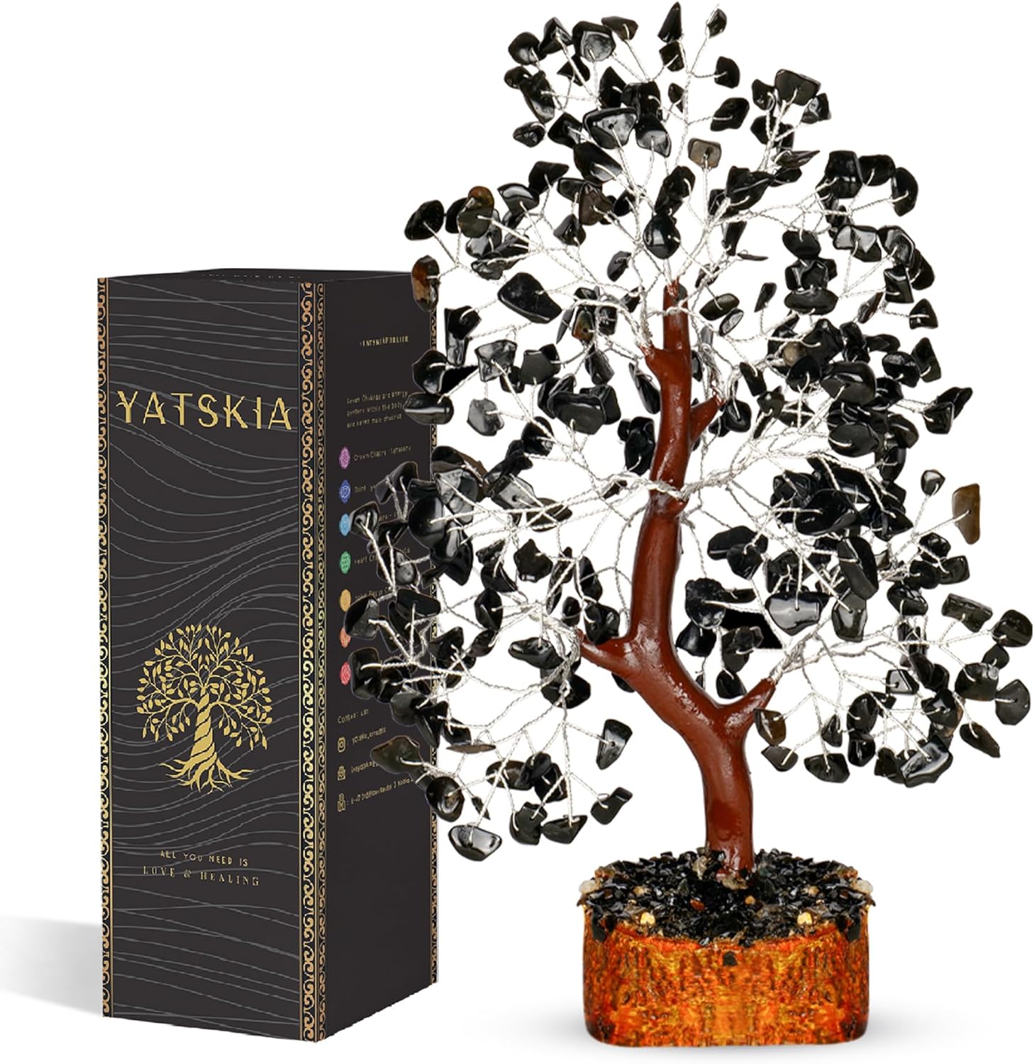 Black tourmaline silver wire