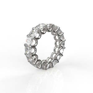 Anillo de Eternidad de Plata de Ley con Corte Princesa de 8 Quilates, con 0.50 Quilates Cada Uno - Product Image 2