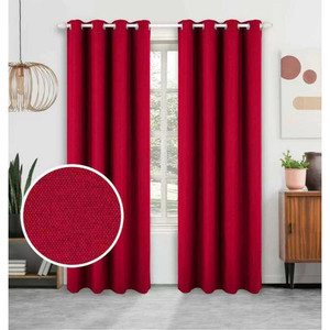 Tende decorazione casa in poliestere rosso con 8 occhielli W140 X L228 cm elegante W140 X L228 cm elegante - Product Image 1