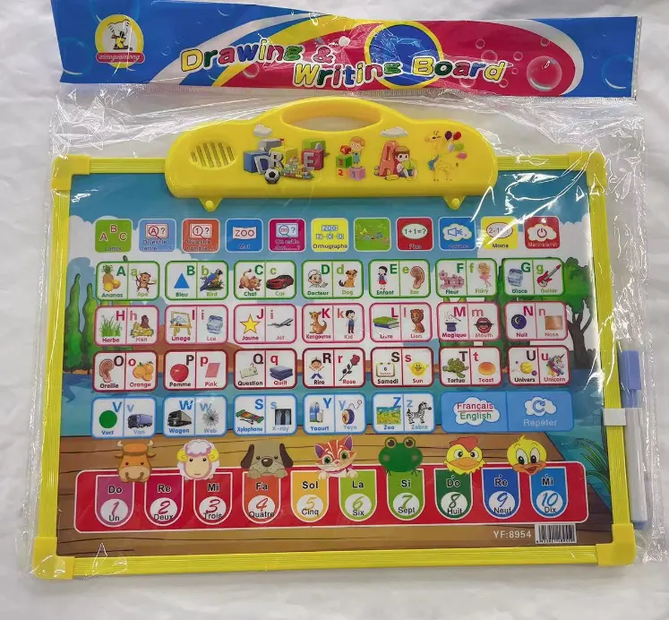 Elektronik öğrenme eğitim oyuncaklar çocuk çizim kurulu ve fransız konuşan oyuncak çizelgeleri konuşurken Poster çocuklar için