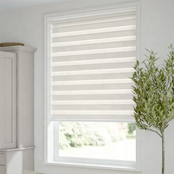 Custom Made 100% Polyester Translucent Roller Zebra Blinds In White Window Curtains For Living Room Many Colors Are Available