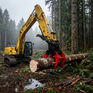 Cisaille à arbres pour excavatrice, outil forestier hydraulique robuste pour la coupe du bois, certifié CE - Product Image 1