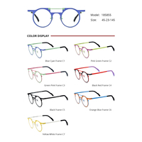 Gafas Borregls con Montura de Titanio Colorida para Mujer, Diseño Retro Redondo, Lentes de Alta Calidad, Modelo 185855