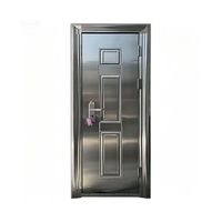 Porte de sécurité en acier inoxydable 304, directement de l'usine : Porte d'entrée à simple battant, antirouille, pour maison de campagne