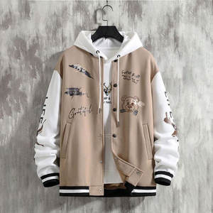 <b>Men's</b> Sporty Canvas Bomber <b>Jacket</b> Spring Autumn Fashion American High Street Plankton Handsome Young Loose <b>Casual</b> - Product Image 4