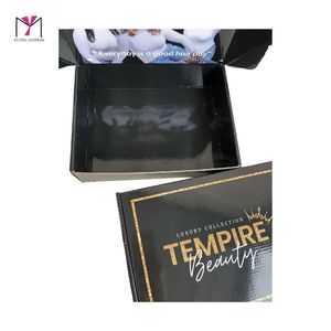 Custom Glossy Black Corrugated Folding <b>Paper</b> Box Gift Cosmetic Wig Packaging Shipping <b>Boxes</b> Print Any Logo Glossy <b>Paper</b> Box - Product Image 2