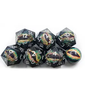 DND Eyeball Single Dice 33mm Dungeons and Dragons Polyhedral Dragon Eye Dados Pretos Translúcidos para Jogos de Mesa