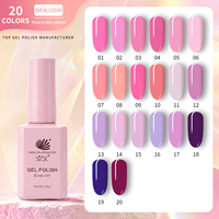 Vernis Gel UV LED Rose Doux 20 Couleurs Marque Privée, Haute Pigmentation, Soak Off, pour Manucure et Nail Art