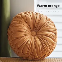Coussin de canapé en velours hollandais fait main, plissé, en forme de roue, rembourrage en fibre de polyester