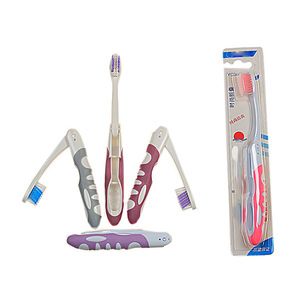 Brosse à dents de voyage pliable à poils souples, taille dépliée de 19,5 cm, pour adultes, brosse à dents manuelle avec design compact - Product Image 1