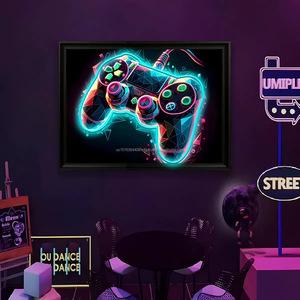 <b>Gamepad</b> LED picture frame neon indoor hanging wall decoration luminous hanging painting USB powered dimmable ambient light 5V - Product Image 6