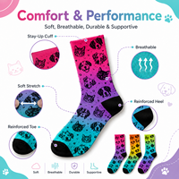 Chaussettes en coton pour femmes, design personnalisé, tricotées, respirantes, imprimées, colorées, animaux de dessin animé, écologiques, imprimées de motifs amusants
