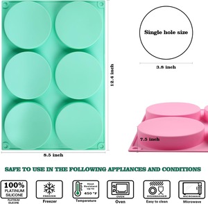 2 <b>Pcs</b> Silicone Muffin Top Pans for Baking, 4 Inch Non-Stick Round Baking Molds for <b>Mini</b> Cake, Muffin Top - Product Image 3