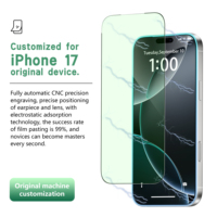 Protection d'écran en verre trempé personnalisée anti-choc et anti-lumière bleue pour iPhone 15, 16, 17 et iPhone 17 Air
