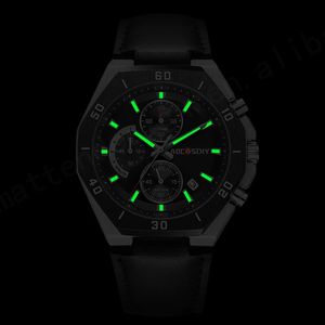 นาฬิกาโครโนกราฟธุรกิจแฟชั่นหรูหราของผู้ชาย aocasdiy พร้อมสายรัดซิลิโคนหน้าปัดกระจกควอทซ์เคลื่อนไหวกันน้ำ - Product Image 4