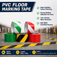 Cinta de Señalización de PVC para Pisos, 48 mm x 33 m, Tira de Demarcación de Seguridad, Amarilla, Negra, Roja, Blanca, para Zonas de Peligro, Pasillos de Almacenes Industriales
