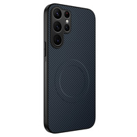 Étui de téléphone portable magnétique de luxe texturé en fibre de carbone pour Samsung Galaxy S26 S25 S24 S23 S22 Ultra A17 A37 A57 A16 A36 A56