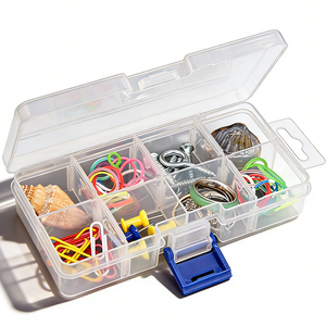 صندوق تخزين بلاستيكي بـ 8 أقسام شفافة قابلة للفصل، صناديق أدوات لحفظ المجوهرات والأقراط - Product Image 3