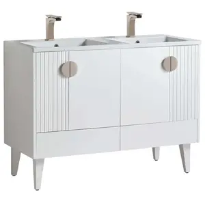 Armario de baño con doble lavabo de 36 pulgadas, tocador con espejo montado en el suelo, diseño gráfico moderno montado en la pared, JBD