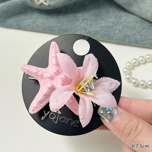 Qianjin กิ๊บติดผมรูปปลาดาวสำหรับเด็กผู้หญิงอุปกรณ์ตกแต่งผมสไตล์ชายหาดฤดูร้อน - Product Image 6