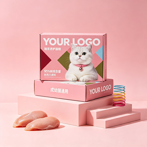 Caja de embalaje para comida de gatos impresa a medida, caja rígida corrugada para envío de alimentos para mascotas para negocios de <span class=keywords><strong>distribución</strong></span> al por mayor - Product Image 1