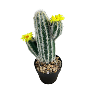 Vaso succulento palla di Cactus artificiale verde tropicale pianta artificiale decorazione della casa-149 - Product Image 1
