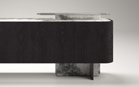 Meja Bufet Batu Fusion Kontemporer Kabinet Sideboard Mewah untuk Ruang Makan