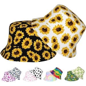 Wholesale Printed Sublimation Polyester Cotton Summer Unisex <b>Golf</b> <b>Bucket</b> <b>Hats</b> for Outdoor Sport - Product Image 2