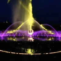 Medio de la fuente de agua de diseño controlador de música flotando fuente