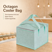 Sac isotherme octogonal grande capacité en non-tissé, sur mesure, résistant à l'eau, avec logo personnalisé, vente en gros