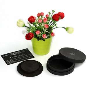 Custom Printed Recyclable Velvet Wedding Earring Ring Necklace <b>Pink</b> 4-layer Circle Box Round Jewellery Box Packaging - Product Image 6