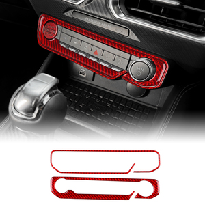 Fibre de carbone pour 2024-2025 <span class=keywords><strong>Ford</strong></span> <span class=keywords><strong>Mustang</strong></span> <span class=keywords><strong>GT</strong></span> accessoires intérieurs véritable autocollant souple contrôle Central étoile bouton LHD RHD voitures - Product Image 5