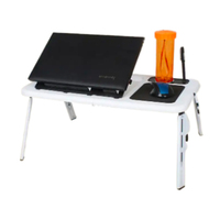 Support pour ordinateur portable multi-angle portable en ABS, pliable et réglable, table pour ordinateur portable pliable avec ventilateur pour la maison, le bureau ou l'école
