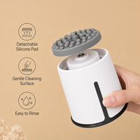 Nettoyeur de pinceaux de maquillage portable, nettoyeur de pinceaux électrique, machine de nettoyage en silicone pour pinceaux de maquillage, nettoyeur d'éponges de beauté