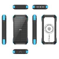 Nouvelle batterie solaire étanche 26800 mAh avec double port USB, chargeur solaire pour voyage en extérieur, powerbank mobile 22,5 W