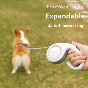 Correa retráctil automática para perros y gatos de 3M para exteriores, correa de plástico sólido con decoración de cinta, collares para mascotas, correas y arneses - Product Image 3