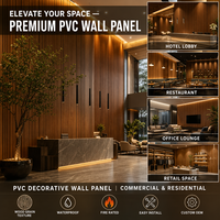 Panneaux muraux en PVC faciles à installer, texture bois naturel, résistants à l'humidité, ignifuges, anti-moisissures pour la décoration de la maison, des hôtels et des restaurants