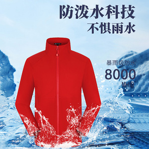 Stand Collar Softshell <b>Jacket</b> Unisex Windproof Outdoor Hiking Custom Team Workwear Long Sleeve Loose Fit - Product Image 3