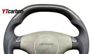 YTcarbon para A3 8L <span class=keywords><strong>A4</strong></span> <span class=keywords><strong>B6</strong></span> A6 C5 TT accesorios de Interior de coche estilo de carreras personalizado <span class=keywords><strong>volante</strong></span> de fibra de carbono Real personalizado - Product Image 2